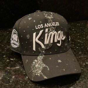 LOS ANGELES KINGS NHL hockey team Cap with RHINESTONES crystal blinged out hat!